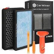 Carwiner Cabin Air Filter 2PCS for Tesla Model 3 Model Y with Activated Carbon, HEPA Air Intake Filter Accessories Replacement