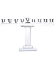BT Shalom Crystal Menorah On Stand