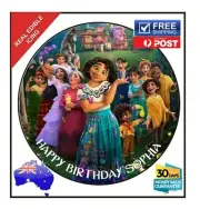 Encanto Edible Icing Sheet Image Birthday Cake Topper Personalised round 19cm