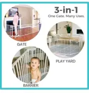 Toddleroo 3 in 1 Superyard 8 Panel Safety Gate Barrier and Play Yard 199"x 30"