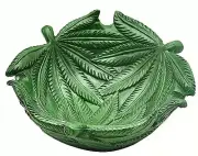 5 inches Creative Pattern Green Leaf Shape Tobacco Ashtray Resin Material