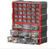 39-Drawer Plastic Storage Cabinet for Screws, Nuts & Tools – Wall-Mountable Workshop Organizer with Small Parts Drawers, Ideal for Garage & Craft Room