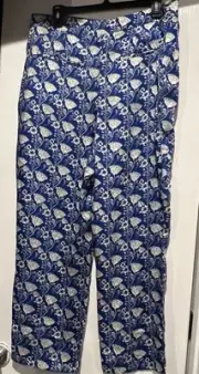 Boden size 12 blue and white (side zip) pants NEW with tags