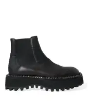 Dolce & Gabbana Platform Chelsea Boots Model MV5530 - Black -Size 39