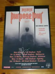 JUSTIN BIEBER - SIGNED AUTOGRAPHED 2017 Australia Tour Poster - Laminated