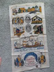 NWT100% Pure Linen Tea Kitchen Towel Jamestown Virginia NEW Pocahontas