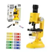 Microscope for Kids - 100X 400X 1200X Beginner Microscopes kit with LED Yellow