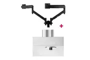 Atdec AWMS-2-D13 Dual 690mm Dynamic Monitor Arms + 135mm Post / 8kg (17.6lb) Flat and Curved Screens + Bolt-Through Desk Fixing, Black