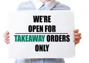 WE'RE OPEN FOR TAKEAWAY ORDERS ONLY| Laminated Vinyl Decal Sticker Label