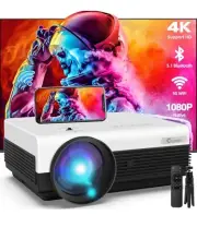 Crumisy Portable WiFi Projector - 1080P, Bluetooth, HDMI, USB” V6