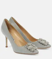 [Manolo Blahnik] Manolo Blahnik Hangisi 90 embellished glitter pumps AU 9 purple