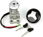 TAHYUI 1 Set Aluminum Motorcycle Ignition Switch Fuel Petrol Tank Gas Cap Lock Cover With Key For Y&amaha NMAX 155 2015-2019