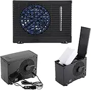 Zerone Portable Air Cooler, Universal DC 12V Mini Air Conditioner Fan, Low Noise Black Evaporative Water Cooler, Cooling Fan for Car, Truck, Home