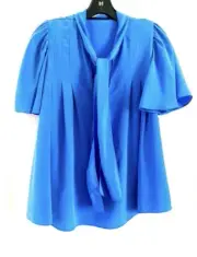 DVF tie front cobalt blouse 2. NWT orig $370