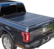 WHALEMOTOR Hard Folding Truck Bed Tonneau Cover Compatible with Nissan Frontier 2005-2023 5 ft Short Box w/or w/o Track Rail, Tri Fold Style