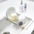 Adjustable Sink Drain Rack Telescopic Dish Drying Shelf Home
