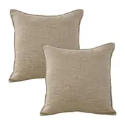 2PK Jason Commercial Sand Square Linen Look Bed Cushion Throw Pillow 44x44cm