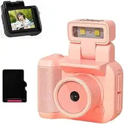 Retrosnap Mini Camera, Retro Snap Camera,Retro Snap Digital Camera, 1080p Hd,Miniretroflex Nostalgic Camera,Tiny Nostalgic Camera,Mini Camera with LED Flash Light,for Travel, Student (Pink 16G)