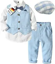 [LEONARDINO] Boys Suits Gentleman Tuxedo Bow Tie Shirt Suit Vest Trousers 5-Piece Set Chic Toddler Baby Clothing for Christening Wedding Birthday Party