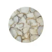 18"x18" White Agate Coffee Round Table Top, Agate Console End Table Top, Decors