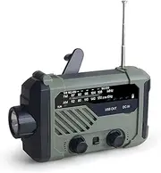 Emergency Radio with AM/FM NOAA Weather 4-Way Powered Solar Crank Radio Receiver with Siren, LED Flashlight, Reading Lamp & USB Mobile Phone Charger Hand Crank Radio for Disasters