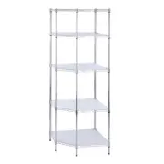 5-Tier Corner Metal Wire Shelving Unit Rack Display Storage Organizer Chrome