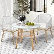 Livsip Outdoor Dining Set Table Lounge Chairs Patio Furniture Setting 3 Piece