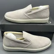ECCO SOFT 7 WOMEN’S 38 (7 - 7.5) CASUAL SLIP-ON NUBUCK LEATHER LIGHT GRAY NWB!
