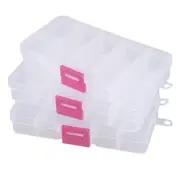 1X(3pcs 10 Grid Electronic Component Parts Kits Plastic Storage Box Case H3G8)