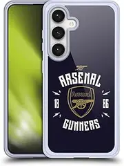 Head Case Designs Officially Licensed Arsenal FC Gunners Typography Soft Gel Case Compatible with Samsung Galaxy S24 5G
