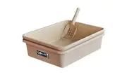 Cat Mate 3 Piece Litter Kit Sieve Tray with Scoop Beige