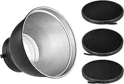 7" Standard Reflector Diffuser Lamp Shade Dish with 20° 40° 60° Honeycomb Grid for Mount Studio Strobe Flash Light lite Multicolor171 One Size