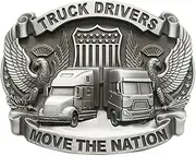 [JEAN'S FRIEND] Antique Silver Truck Driver Belt Buckle Gurtelschnalle also Stock in US