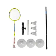 Selfstudy Badminton Trainer Set Telescopic Rod Rebound Training Practice Tool H