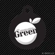 Green Keychain Round with Tab dog engraved many colors go green environmental #4