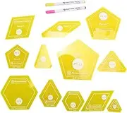 Set of 14 Patchwork/English Paper Piecing Quilt Template Set, Hand Sewing Template Diamond Triangle Quilt Template Patchwork Tool