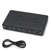 4K HDMI Splitter 1x4 HDMI Distributor Splitter 1 in 4 out Amplifier Video Splitter Converter for PC Laptop TV Monitor Pr