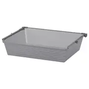 KOMPLEMENT mesh basket with pull-out rail, dark grey, 75x58 cm
