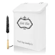 Magnetic Lint Bin for Laundry Room | Metal Laundry Lint bin with Lint Brush |