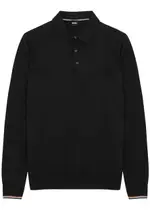 Boss Stripe-trimmed Cotton Polo Shirt - Black - M M