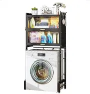 3-Tier Drum Washing Machine Storage Rack Space-Saving Bathroom Storage Rack Above The Toilet, Multi-Functional,Bearing Strong, Hangable Storage Rack Magnetic Cabinet Door Storage