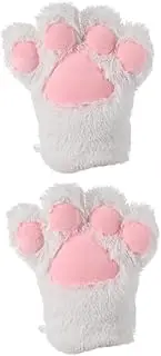 [FRCOLOR] 1Pair Plush Cat Paw Gloves for Comfortable Cosplay Mittens for Parties and Festivals Easy to Clean Eye Catching Design for Performance and Dress Up