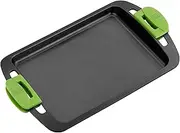 BRA Prior Cast Aluminium Grill Pan with Teflon Classic Non-Stick Coating, Melted Aluminium, Black, 41 cm, 4