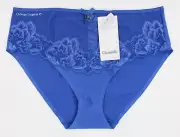 NWT Chantelle 6763 Orangerie" Mesh / Lace Bikini Brief Panty Indigo Blue (041) L