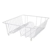 D.line Plastic Wire Small Dish Drainer Sink Drying Rack Organiser White