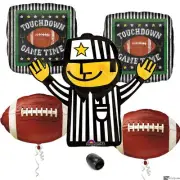 Touchdown Gametime Bouquet Football Party Supplies 6pc Balloons, Black White ...