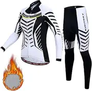 [MsiDtsoy] Womens Cycling Jersey Long Sleeves Set Bicycle Clothing Sportswear Biking Suit Tights Winter Thermal Fleece Moisture Wicking UV Protection 3D Gel Padded MTB Outdoor Windproof CV01