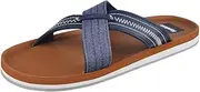 [Harssidanzar] Summer Cross Slide Sandals Comfort Lightweight Arch Support Slides Sandals For Mens KM234UK