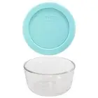 Pyrex (1) 7202 1 Cup Glass Bowl & (1) 7202-PC Jade Dust Green Lid