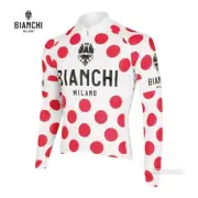 Bianchi Milano LEGGENDA Long Sleeve Cycling Jersey : RED/WHITE POLKA DOTS